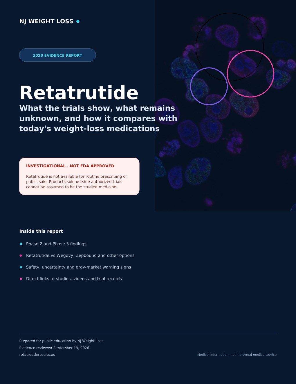 Cover of the 2026 NJ Weight Loss retatrutide evidence report